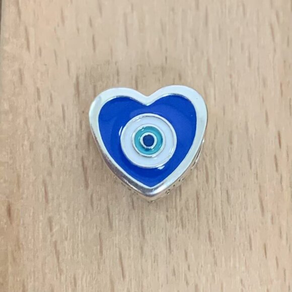 Pandora Evil Eye Exclusive Travel Heart Charm Pendant, S925 Silver Bracelets - Picture 2 of 4